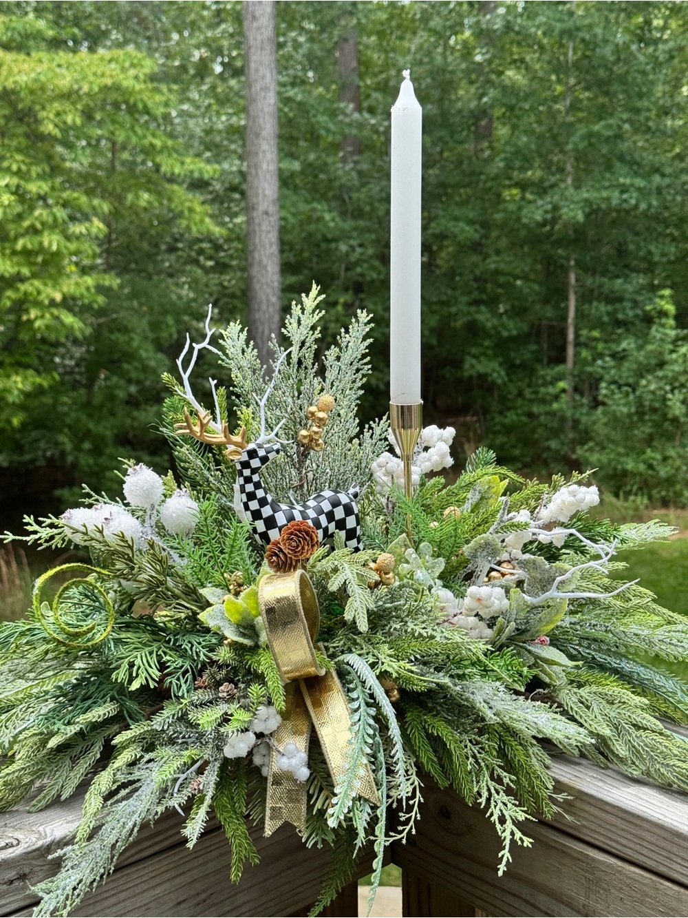 Elegant Black and White Winter/Holiday Centerpiece